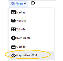 Magisches Wort einfügen