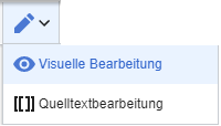 Schaltfläche "Editor wechseln" mit geöffnetem Menü