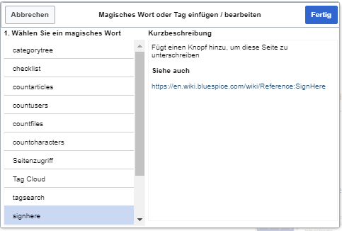 "Magisches Wort" suchen und Kurzbeschreibung hinzufügen