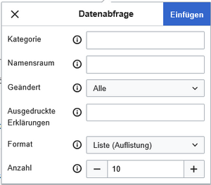 Parameter der Datenabfrage