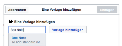 Vorlage hinzufügen