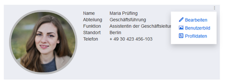 Benutzerbild auf der Profilseite ändern