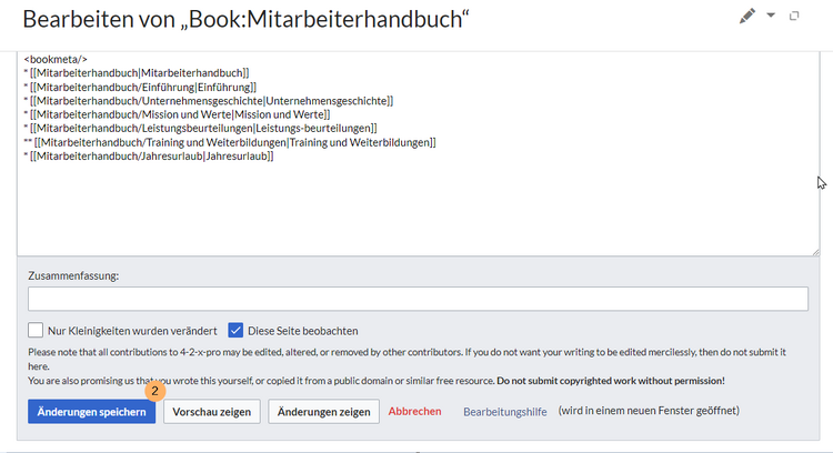 Neue Anzeigetitel speichern