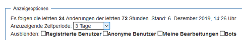 Beschreibung der Anzeigeoptionen