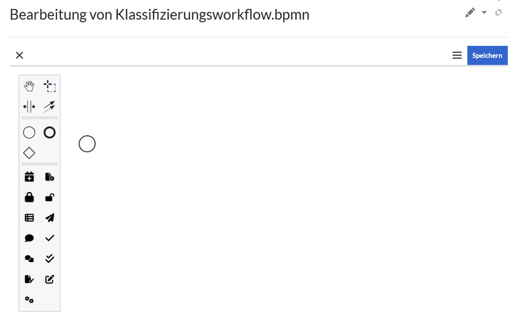 geöffneter Workflow-Editor mit einem Start-Event