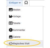 Magische Wörter einfügen