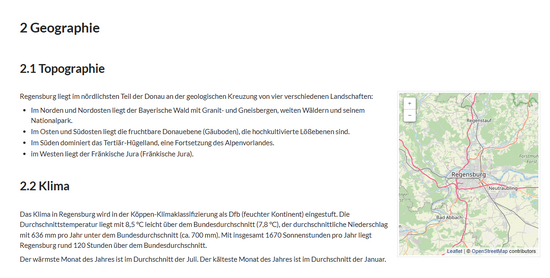 Überschriften einer Beispielseite