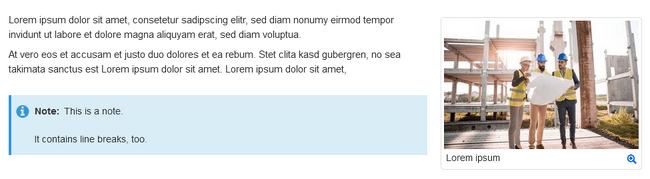 Hinweisbox im Textfluss
