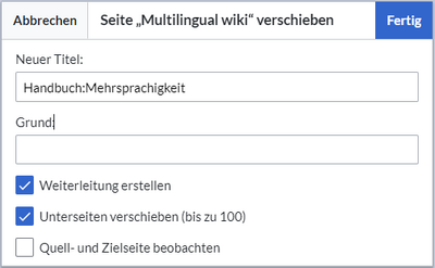 Seite in einen anderen Namensraum verschieben und umbenennen