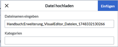 Dialog zum Einfügen der Datei per Drag-and-Drop