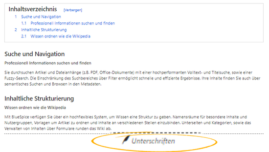 Screenshot der SignHere-Schaltfläche