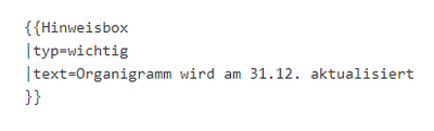 Quelltextansicht einer eingebundenen Vorlage