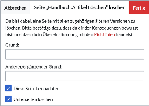 Seite löschen