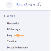 Blog link in the main navigation