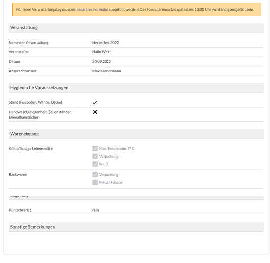 Beispiel Veranstaltungs-Checkliste