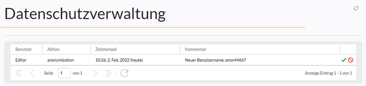Anonymisierungsantrag prüfen