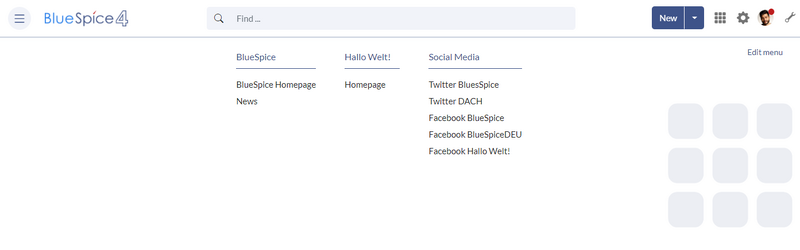 Screenshot Zusatzmenü