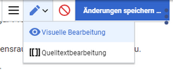 ausgeklapptes Menü zum Editorwechsel