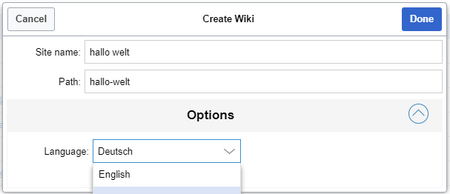 Wiki-Instanz erstellen