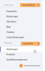 Einstiegslinks und benutzerdefinierte Links