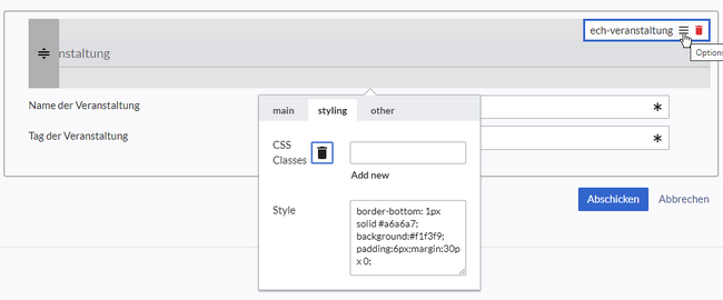Inline-Styling eines Formelements