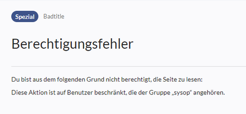 Zugriffsberechtigung fehlt