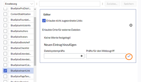 Screenshot Konfigurationseinstellungen