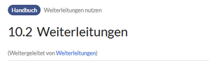 Weiterleitungsinformationen auf der Zielseite