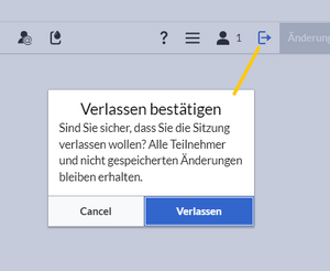 Dialogfeld zum Verlassen der Sitzung
