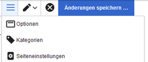 Menü von VisualEditor