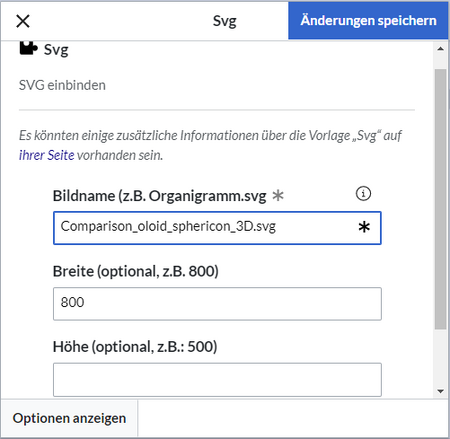 Bildinformation eingeben.