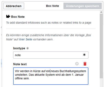Screenshot: Box Note, note