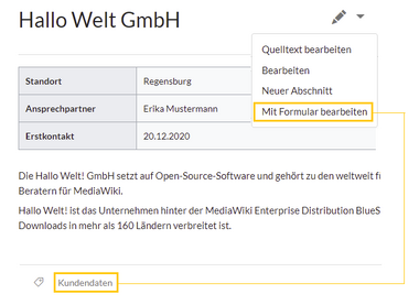 Kategorie zur Seitenverwaltung