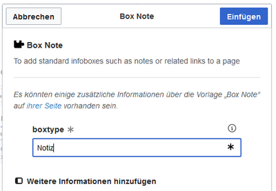 Vorlagenparameter eingeben