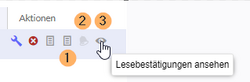 Syymbole für die Aktionen zur Lesebestätigung in der Zuweisungsverwaltung