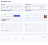 Screenshot der "Startseite Team"