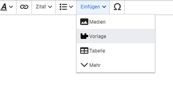 Vorlage im Bearbeitungsmodus einfügen