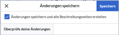 save dialog with checkbox for description pages selected