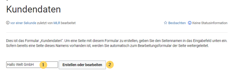 Neue Kundenseite erstellen