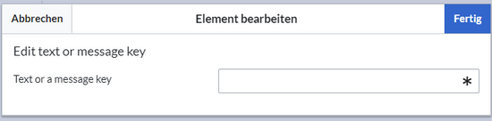 Text für Menü-Überschrift