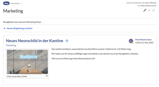 Eine Seite mit dem Namen „Marketing“ im Namensraum „Blog“