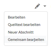 hervorgehobener Menüpunkt "Gemeinsam bearbeiten"